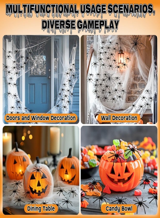 RAINFLOW 160PCS Halloween Spider - Plastic Realistic Fake Spiders Spider Spider Prank for Halloween Decorations, Home, Candy Bowl, Party - Image 5